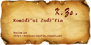 Komlósi Zsófia névjegykártya
